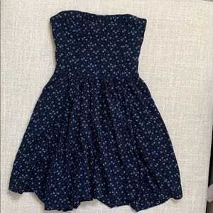 Navy blue strapless dress